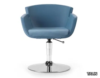 NUBIA 2901 - Swivel leather reception chair with armrests _ TALIN