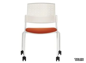 DELFI BRIO 063 R - Upholstered fabric chair with castors _ TALIN