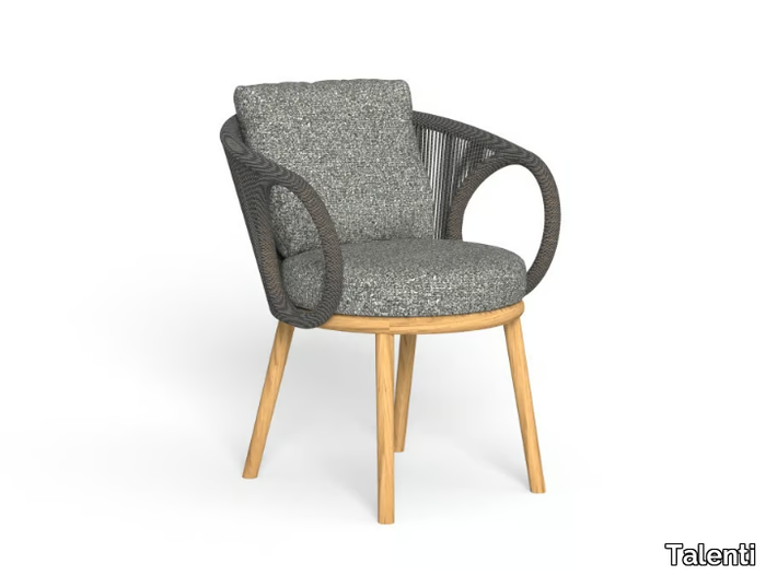 KAREN - Fabric chair with armrests with removable cover _ Talenti