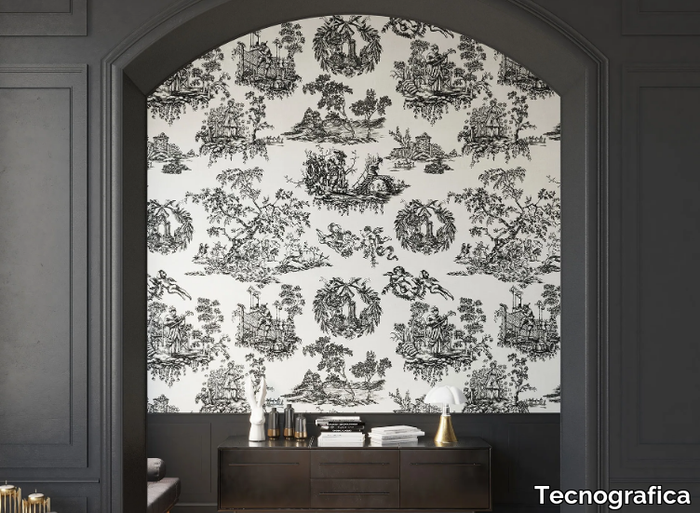 INDIENNERIE - Nonwoven wallpaper with floral pattern _ Tecnografica