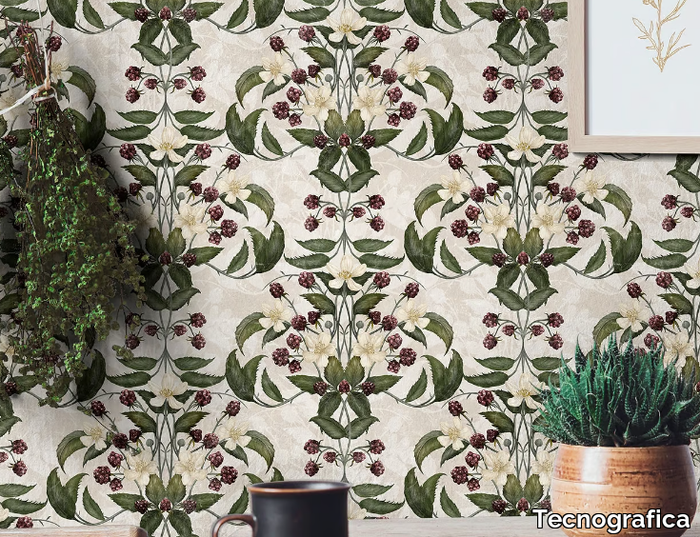 RUBUS - Nonwoven wallpaper with floral pattern _ Tecnografica