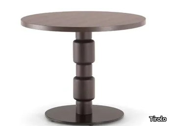 BERLINO - Low round solid wood and metal coffee table _ Tirolo