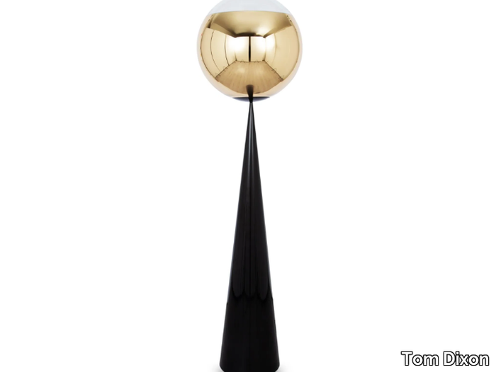 MIRROR BALL CONE FAT - Metal and polycarbonate LED floor lamp _ Tom Dixon