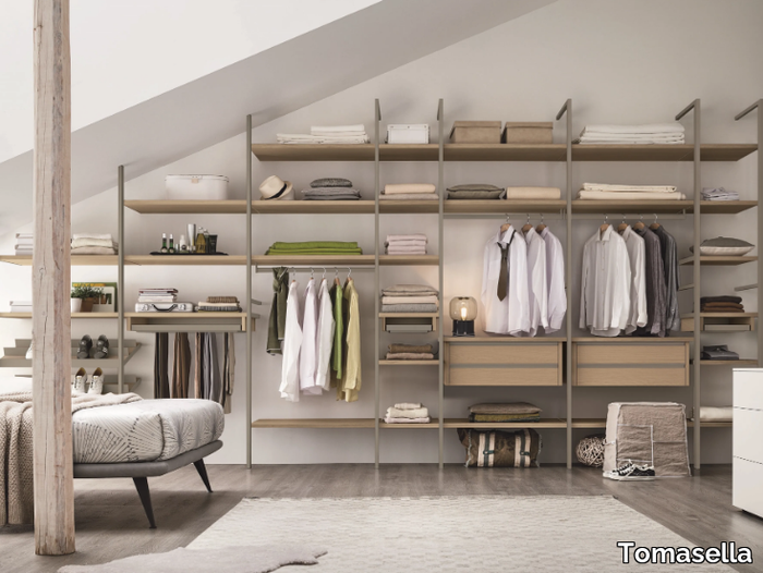 LIBERTY SYSTEM LI303 - Sectional wooden walk-in wardrobe _ Tomasella
