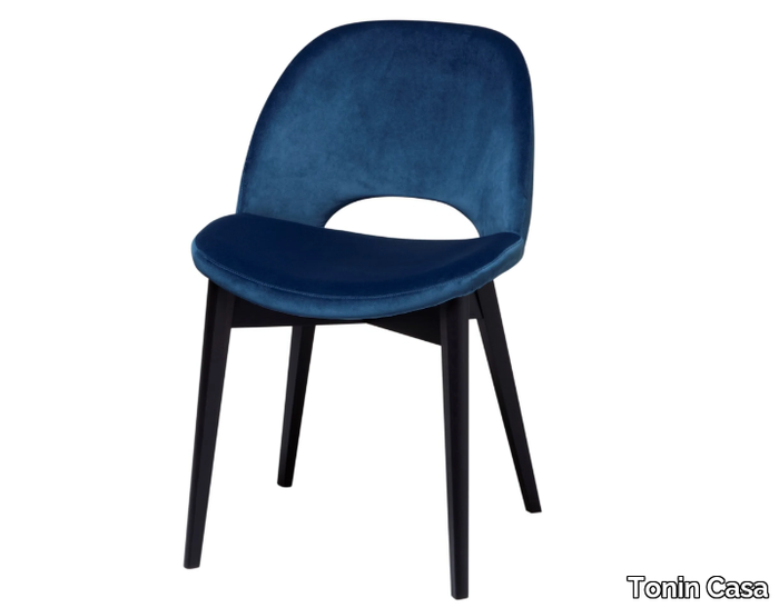 BEETLE - Velvet chair and wooden base _ Tonin Casa