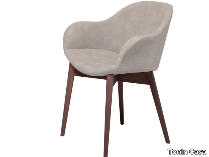 HUG - Upholstered chair with wooden base _ Tonin Casa