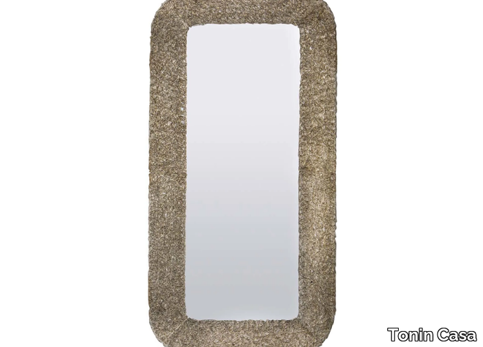 MACRABÈ - Rectangular framed wall-mounted mirror _ Tonin Casa