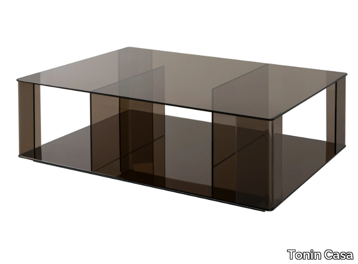 DEDALO - Low rectangular glass coffee table _ Tonin Casa