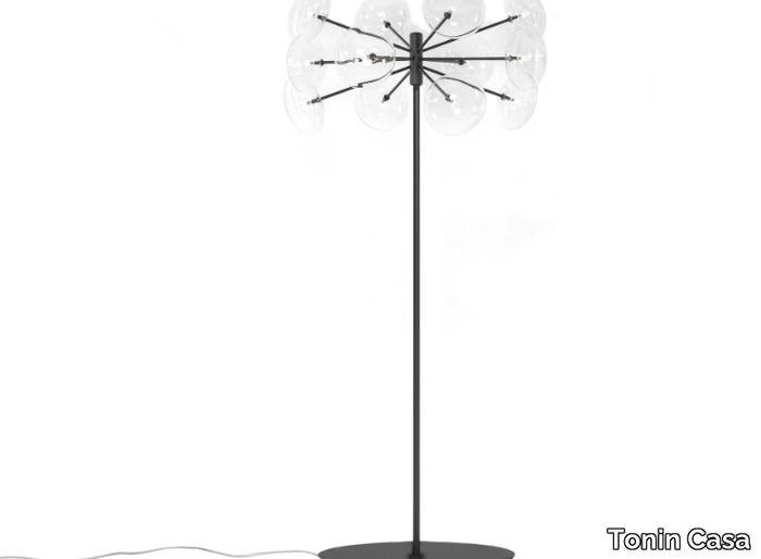 BREATH - Crystal floor lamp with metal base _ Tonin Casa