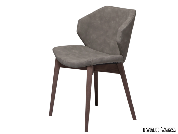 GLAM - Upholstered chair with wooden base _ Tonin Casa