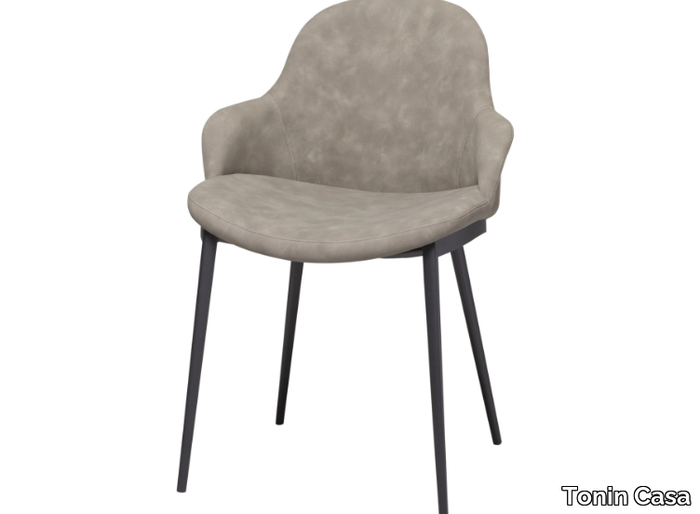 HUG - Upholstered chair with armrests _ Tonin Casa