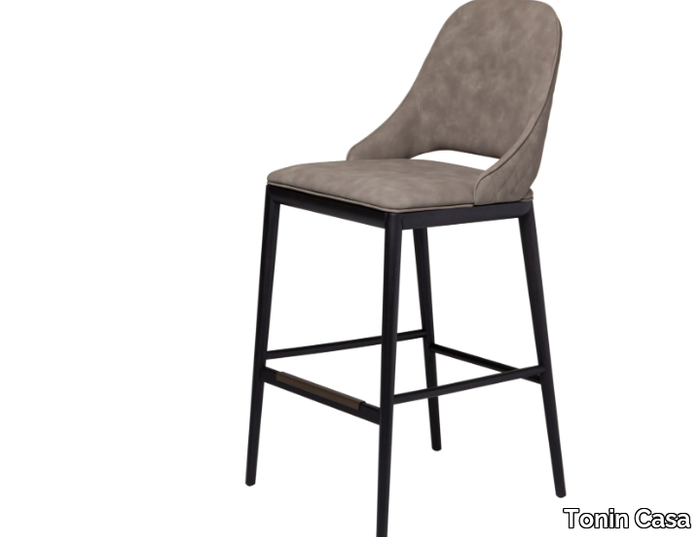 MALVA ÉLITE - High nabuk stool and black ash base _ Tonin Casa