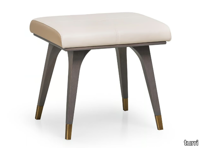 MELTING LIGHT - Low upholstered leather stool _ Turri