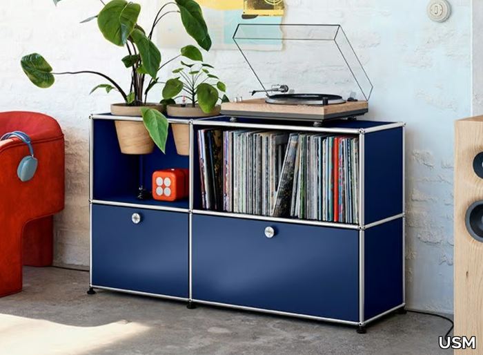 USM HALLER - Modular steel sideboard with flap doors _ USM