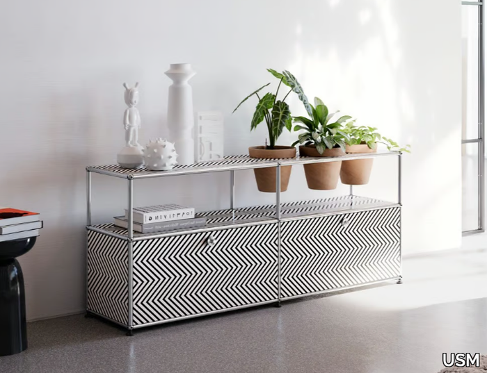 ZIGZAG - Metal sideboard with flap doors _ USM