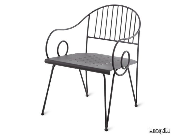 ARIETE - Iron garden chair with armrests _ Unopiù