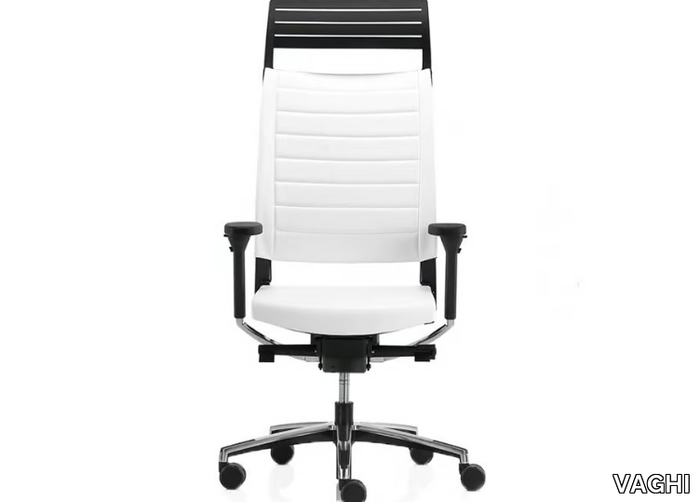 EXPO 15 - Height-adjustable leather office chair with headrest _ VAGHI