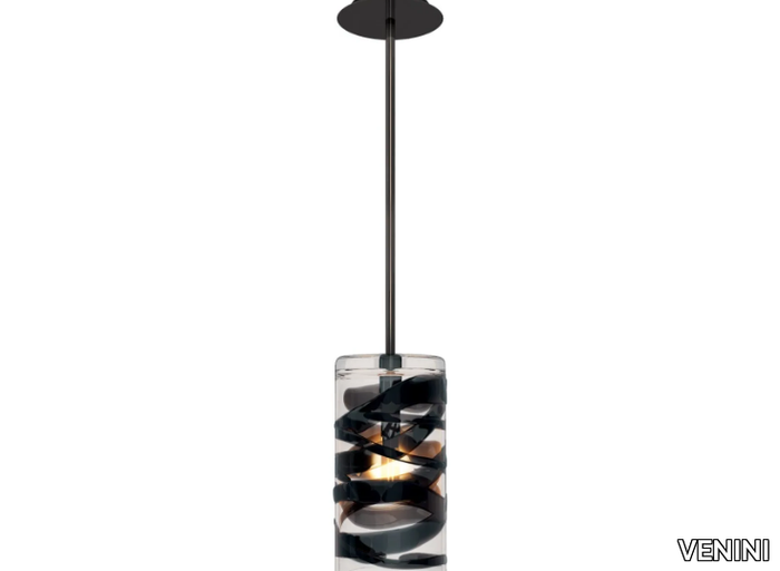 CILINDRO - Blown glass pendant lamp _ VENINI