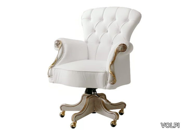 BOLTERO - Swivel tufted armchair with armrests _ VOLPI