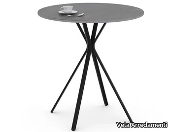 CURVA - Round iron table with 4-star base _ Vela Arredamenti