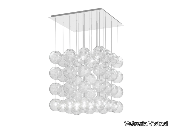 OTO SP CUB - Blown glass pendant lamp _ Vetreria Vistosi