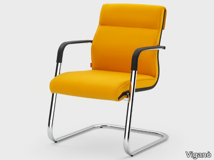 ICARO - Cantilever fabric chair with armrests _ Viganò