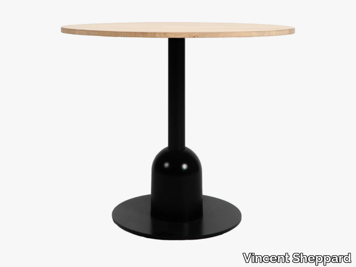 SPHERA - Round steel and wood table _ Vincent Sheppard