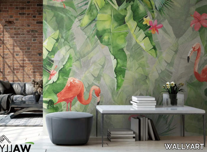AMAZON - Fire retardant washable Tropical nonwoven wallpaper _ WALLYART