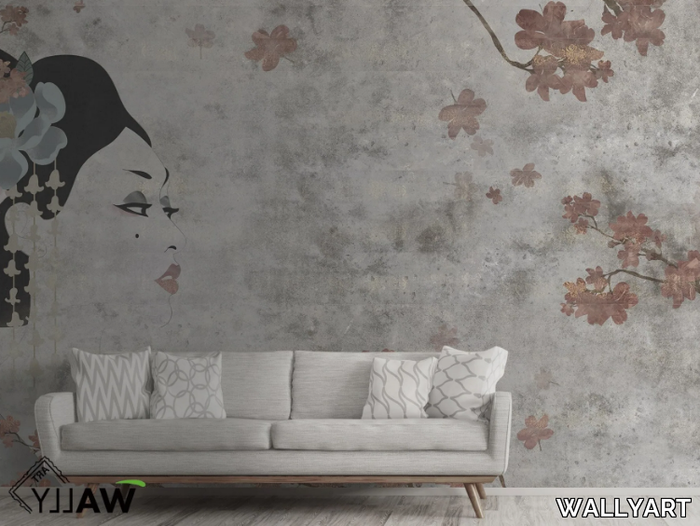 MAIKO - Japanese style fire retardant washable nonwoven wallpaper _ WALLYART