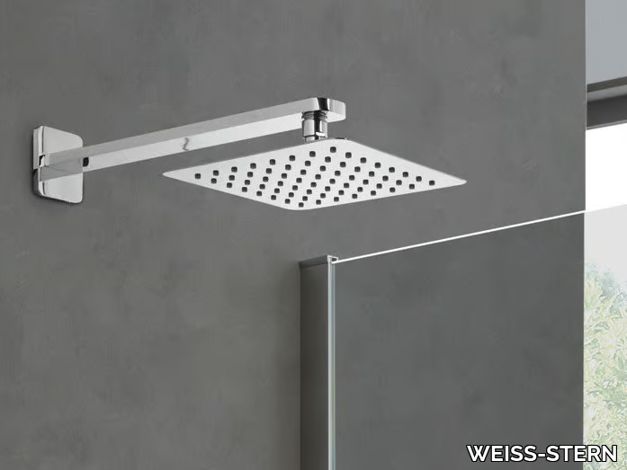 QUADRO - Wall-mounted square overhead shower with arm _ WEISS-STERN