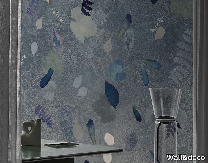 MILENA BLU - Vinyl wallpaper with floral pattern _ Wall&decò