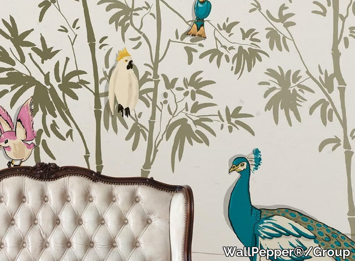 IL CINGUETTIO NEL BAMBÙ - Oriental wallpaper, PVC free, eco, washable _ WallPepper®/Group