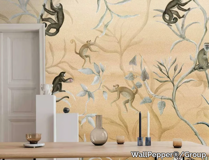 SPIDER MONKEY - Oriental wallpaper, eco-friendly, PVC free and washable _ WallPepper®/Group