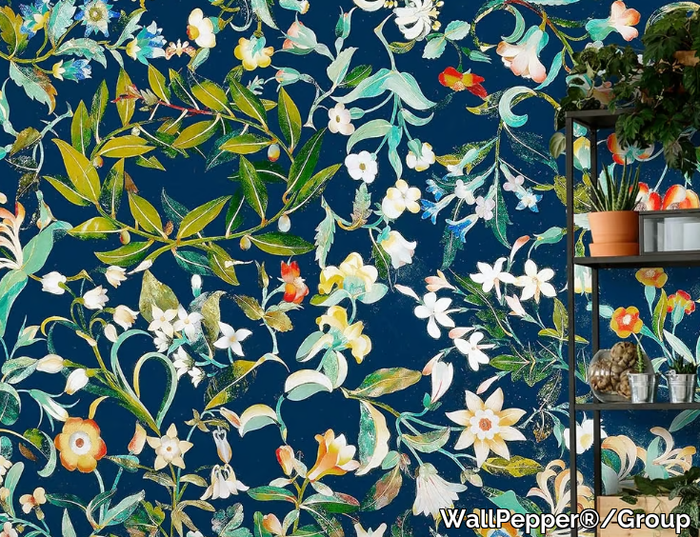 BOUQUET - Tropical wallpaper, PVC free, eco, washable _ WallPepper®/Group