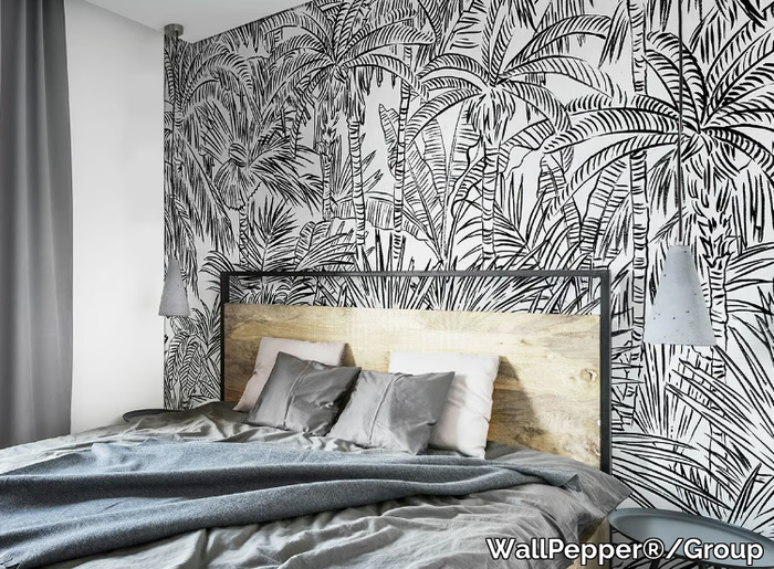 INKED TROPICAL - Tropical wallpaper, PVC free, eco-friendly, washable _ WallPepper®/Group