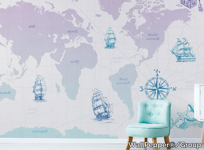 TREASURE MAP - PVC free, eco-friendly, washable kids wallpaper _ WallPepper®/Group