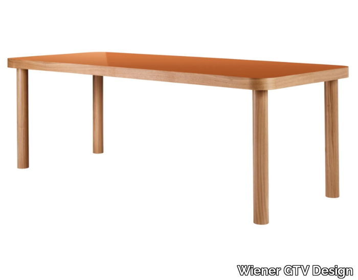 SÄULE - Rectangular walnut table _ Wiener GTV Design