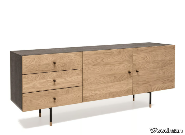 JUGEND - Wood veneer sideboard with doors _ Woodman