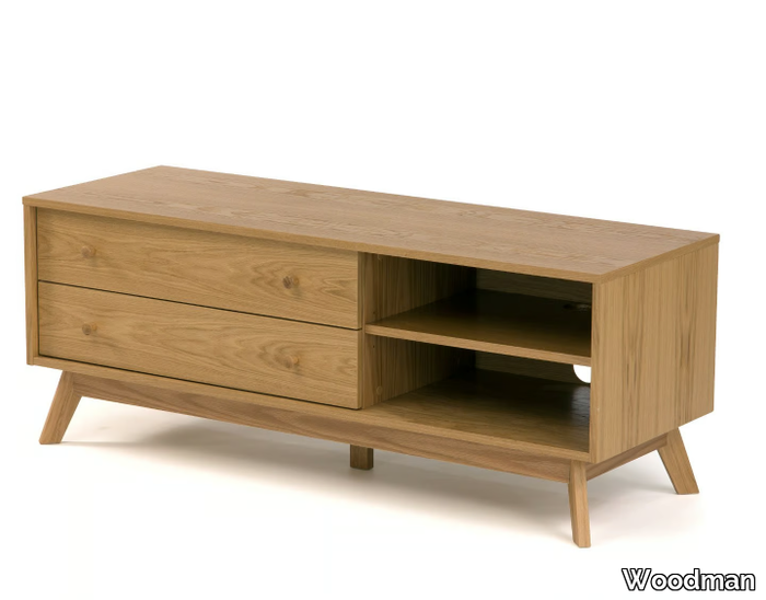 KENSAL - Wood veneer TV cabinet with drawers _ Woodman