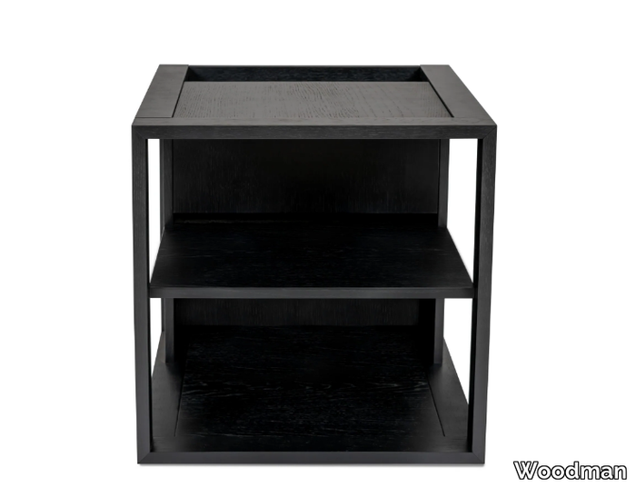 CUBE - Wood veneer coffee table with storage space _ Woodman