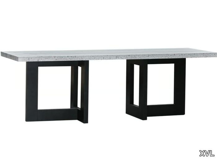 TRAVER - Rectangular console in rough travertine _ XVL