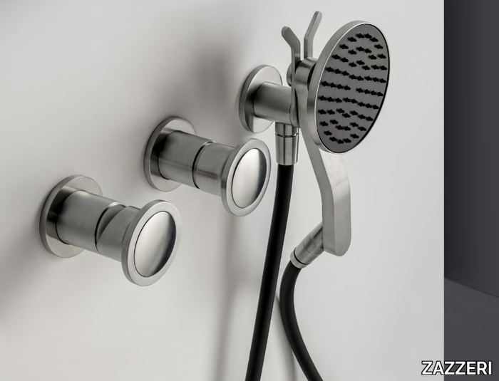 JK21 - Stainless steel shower tap with individual rosettes _ ZAZZERI