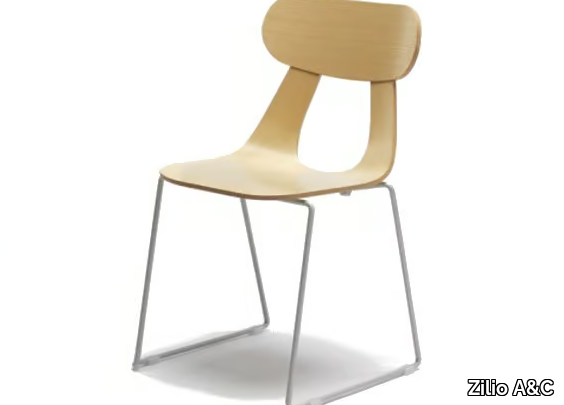 RAPA M - Stackable sled base ash chair _ Zilio A&C