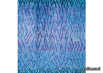 WATER MEADOW IN PURPLE, ROSE & BLACK - Rectangular wool rug _ Zollanvari