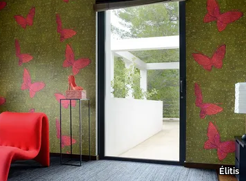 LA CHASSE AUX PAPILLONS - Contemporary style fire retardant washable paper wallpaper _ Élitis