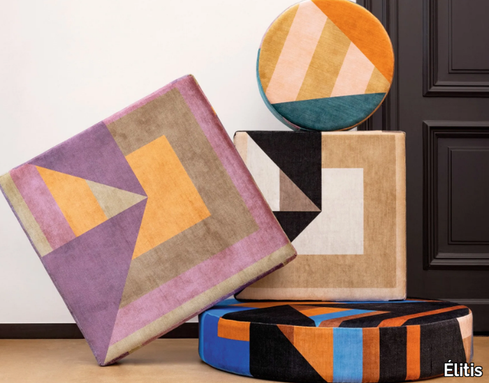 MILANO - ARCHITETTURA - Velvet upholstery fabric with graphic pattern _ Élitis