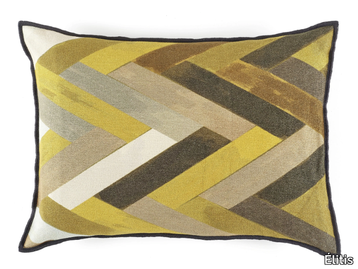 WOODY - Motif rectangular chenille cushion _ Élitis