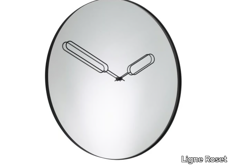 MIRROR CLOCK - Wall-mounted mirrored glass clock _ Ligne Roset